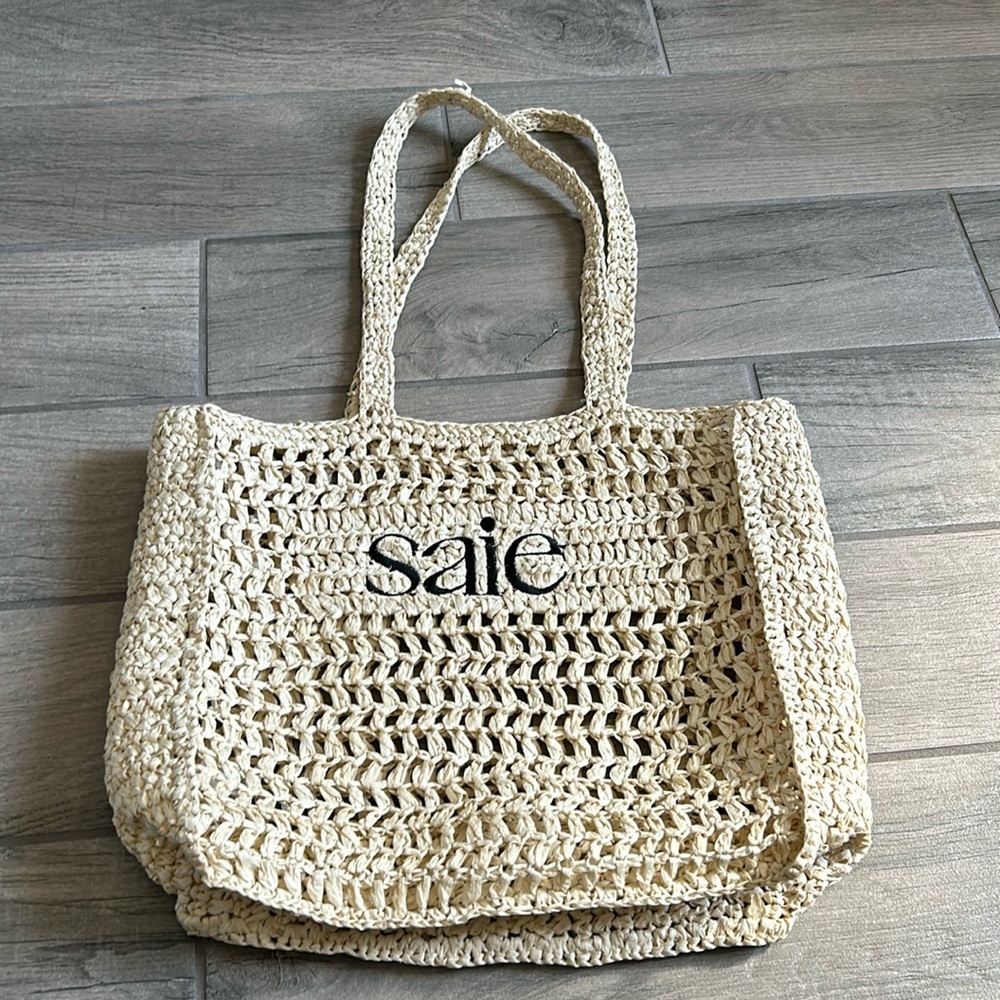 Saie Cream Crochet Tote Bag